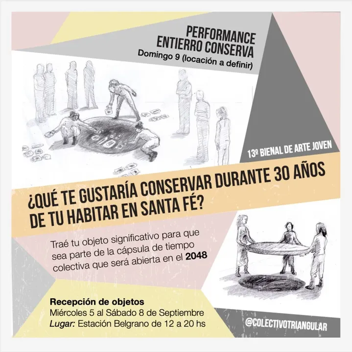 Flyer inviting the community of Santa Fe to participate in Conserva Nº1. We asked them "What would you like to conserve for 30 years of your life in Santa Fe?